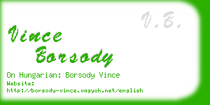 vince borsody business card